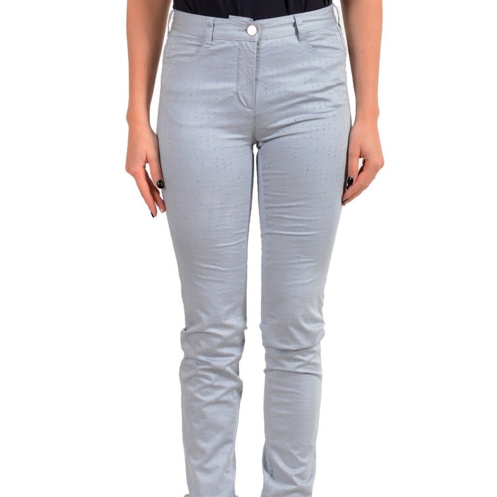 Maison Margiela MM6 Women's Gray Perforated Light Jeans sz 2XS XS M